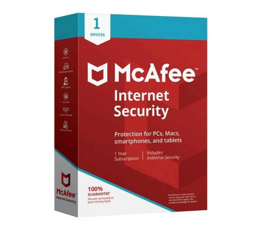 McAfee Internet Security 1 Device 1 Year Antivirus